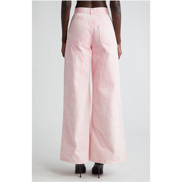 Area Crystal Slip Wide Leg Jeans Powder Pink Sz 27 - Picture 3 of 8